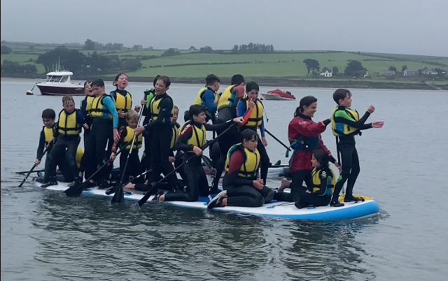 Competition team for paddleboard race